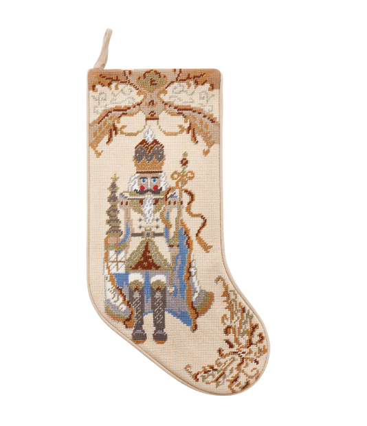 Nutcracker Needlepoint Embroidered Stocking