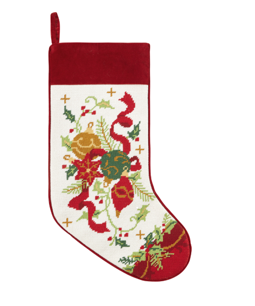Nostalgic Ornaments Embroidered Needlepoint Stocking