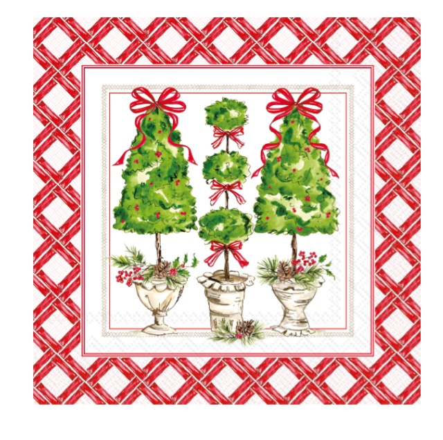 Holly Topiary Cocktail Napkins