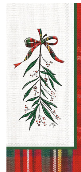Classic Mistletoe Guest Towel