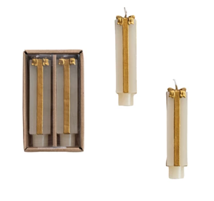 Present Shaped Taper Candles