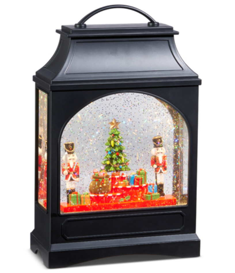 Nutcracker with Gifts Lighted Water Lantern 11"