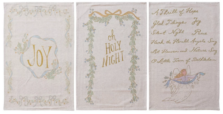 Holiday Saying Cotton & Linen Tea Towel