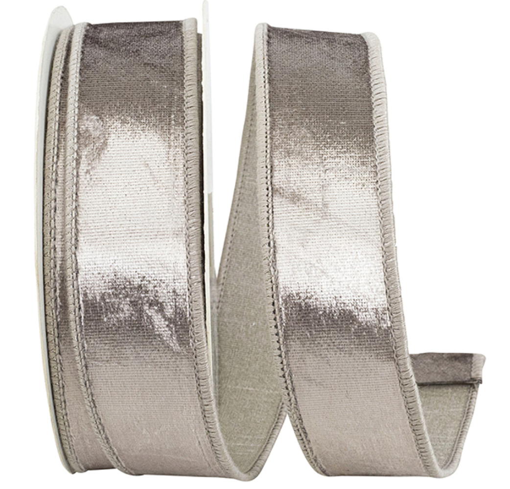 Pearlescent Plush Velvet Wired Ribbon 1-1/2