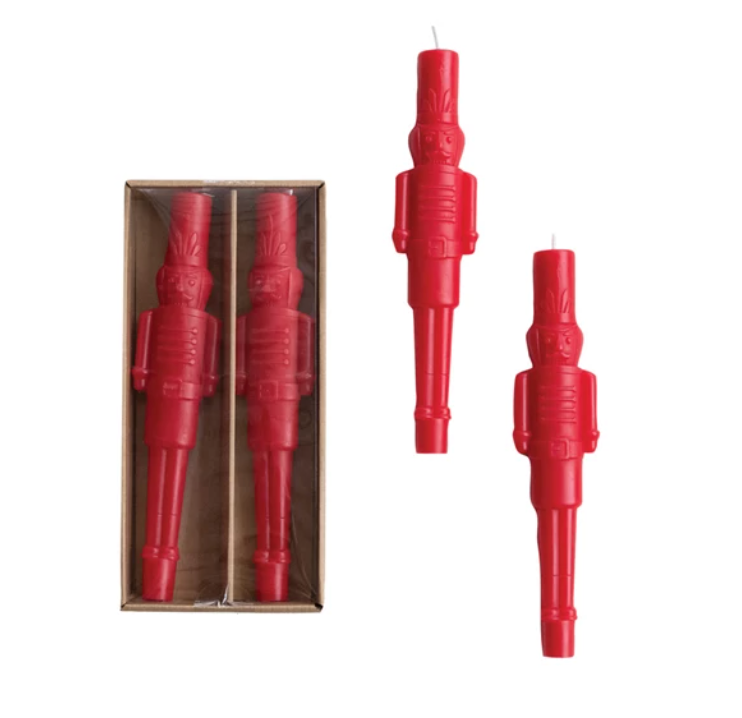 Nutcracker Shaped Taper Candles Unscented
