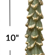 Tree Shaped Taper Candles with Gold Accents