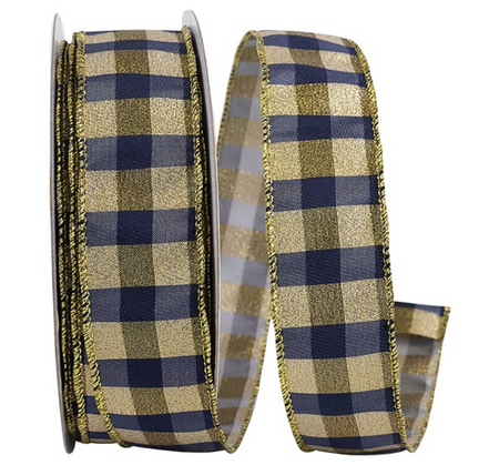 Check Metallic Elegance Wired Ribbon 1-1/2"x20yds
