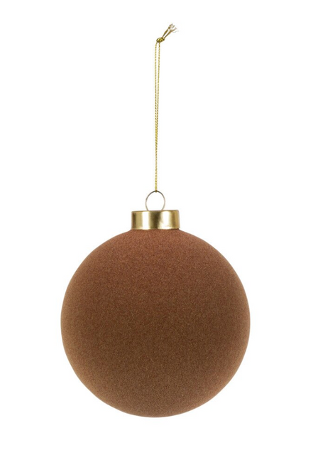 Chestnut Flocked Ornament