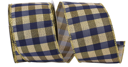 Check Metallic Elegance Wired Ribbon 2-1/2"x10yds