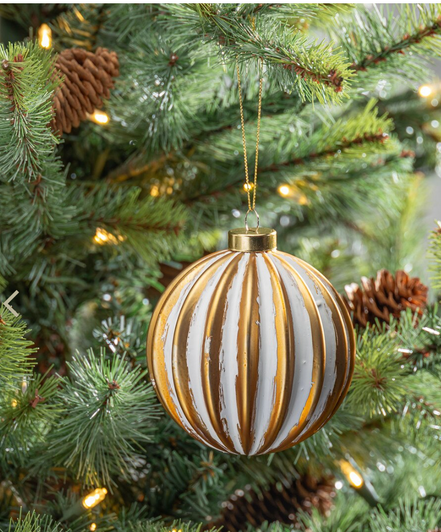 Burnished Gold Ball Ornament