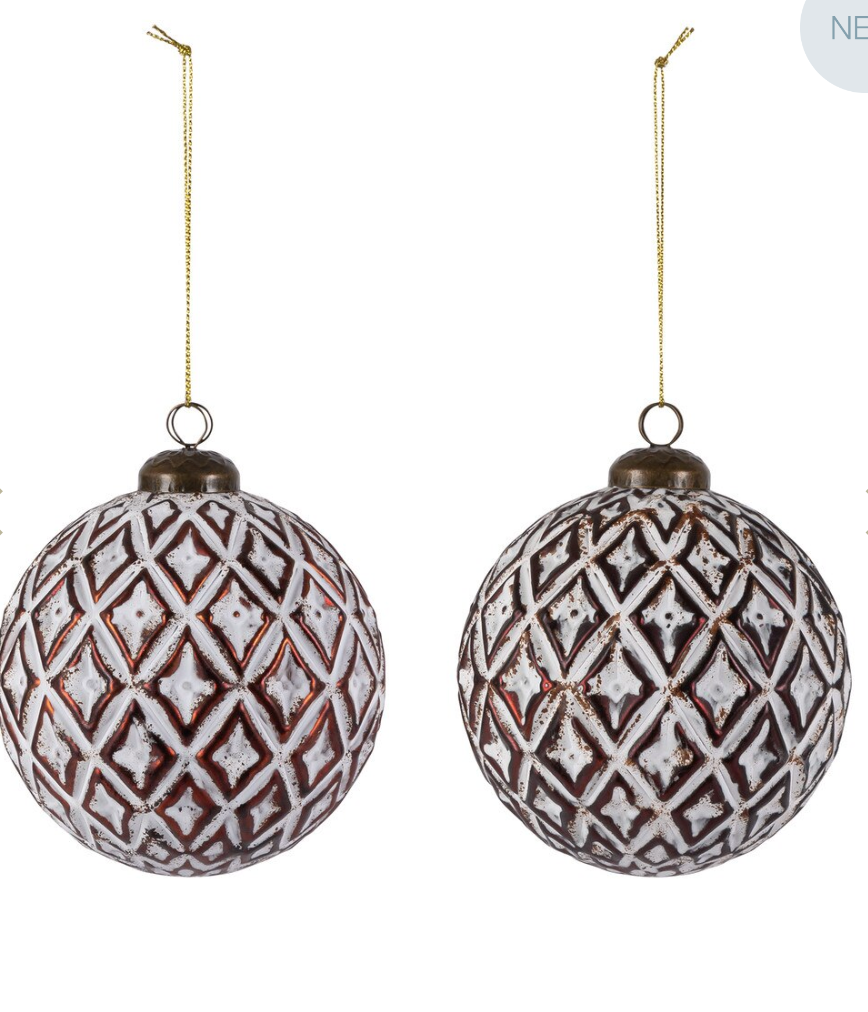 White-Washed Diamond Ornament