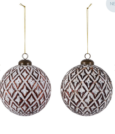 White-Washed Diamond Ornament