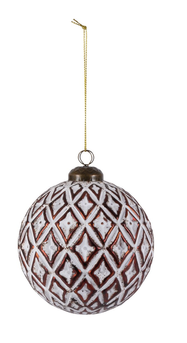 White-Washed Diamond Ornament