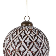 White-Washed Diamond Ornament