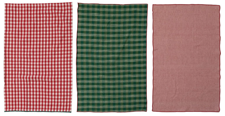 Red and Green Woven Tea Towels