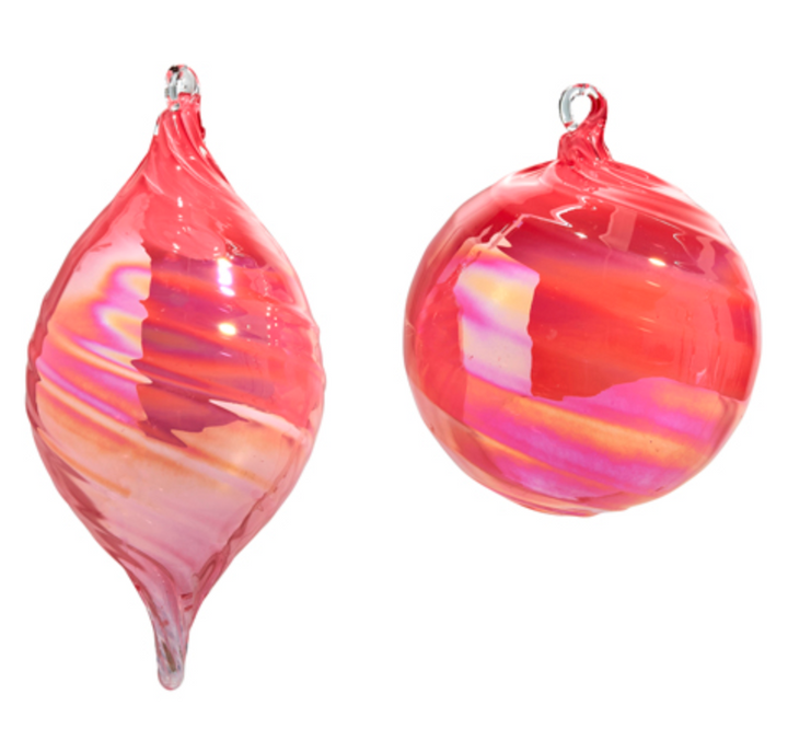 Pink Blown Glass Ornament