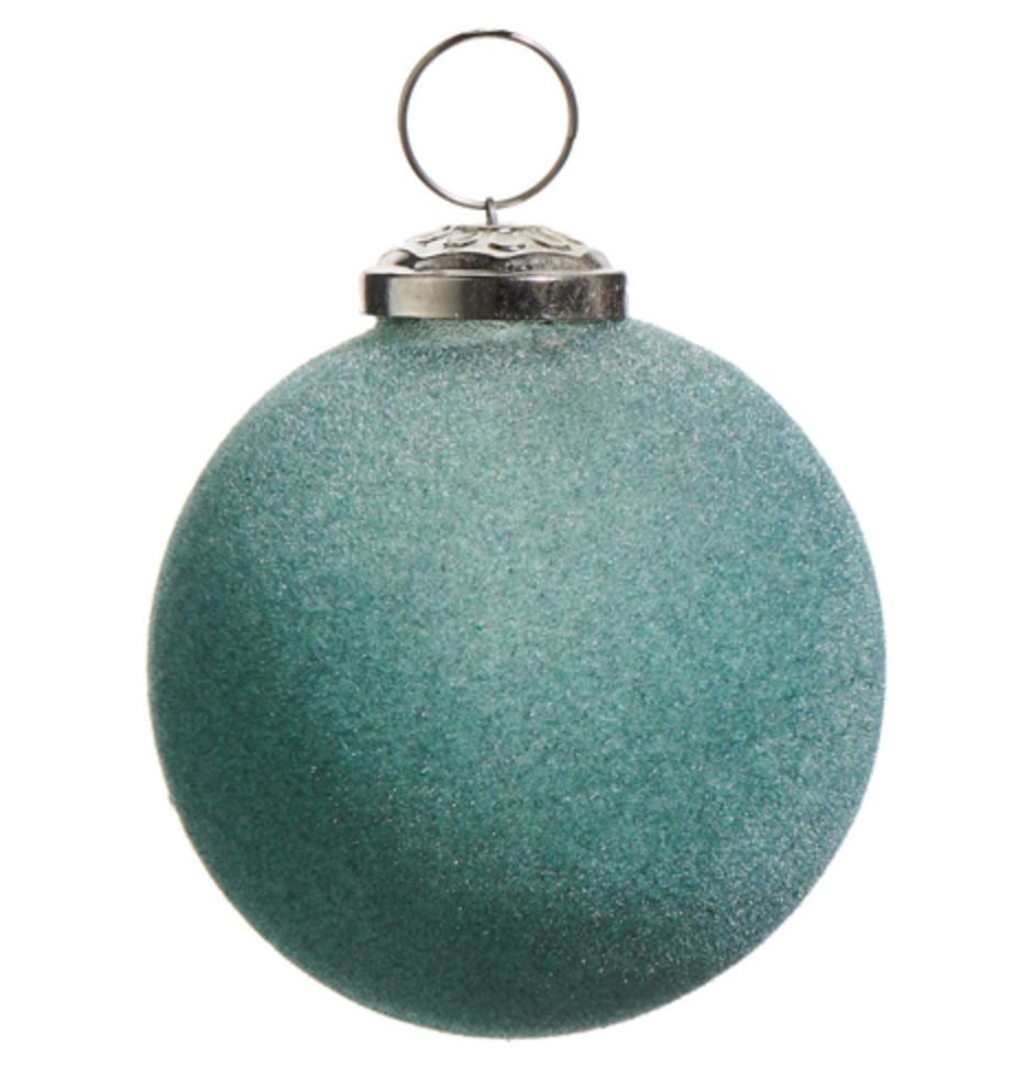 Flocked Ball Ornament