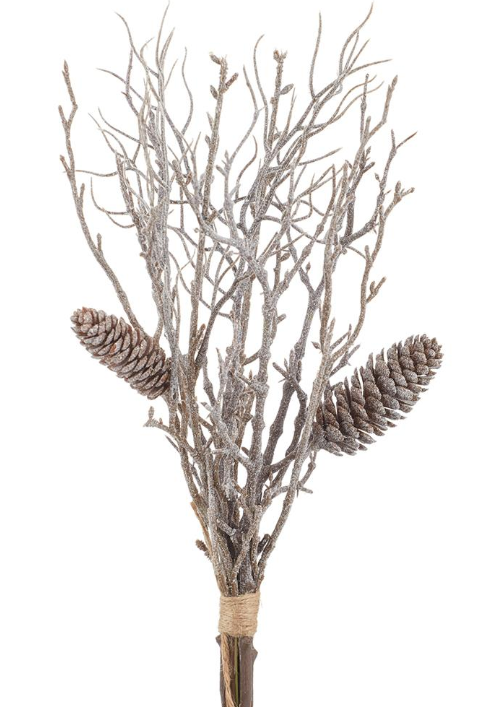 Iced Pinecones and Twig Bundle 15
