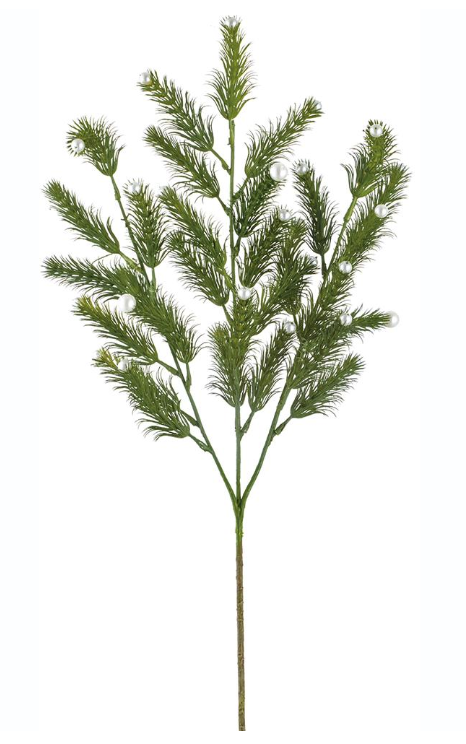 Pearl-Accented Pine Needle Spray 27"