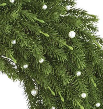 Pearl Embellished Pine Wreath