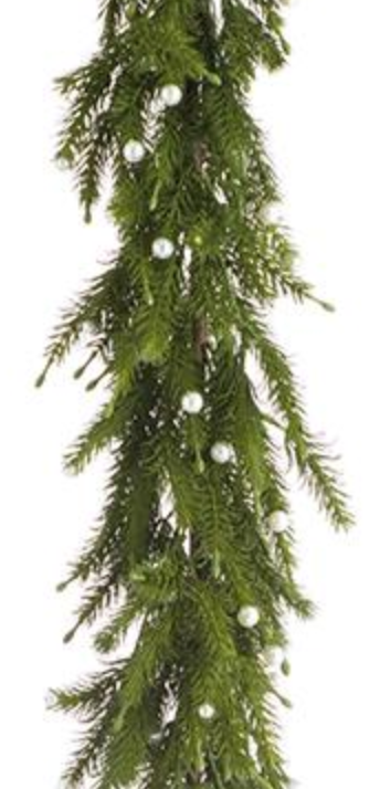 Evergreen Pearl Garland 6'