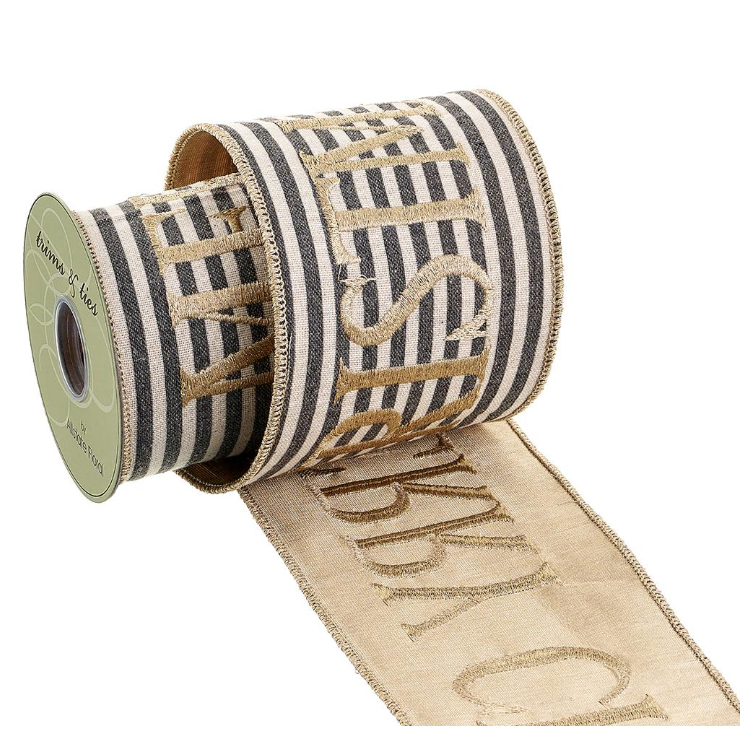 Striped Merry Christmas Ribbon 4"x5yds