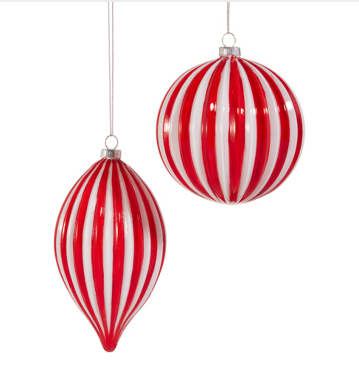 Peppermint Swirl Glass Ornament