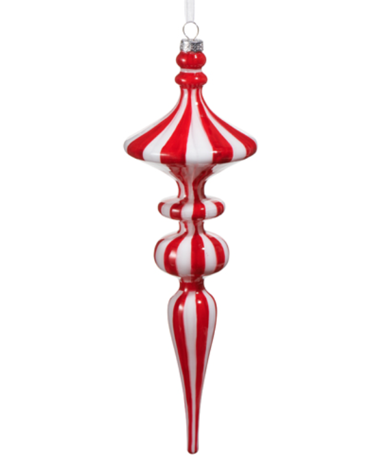 Peppermint Striped Finial Ornament