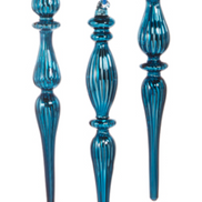 Blue Glass Finial Ornament