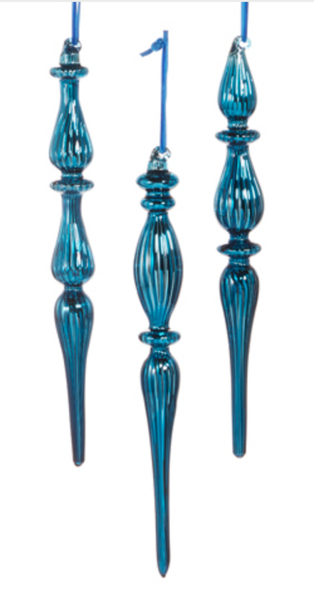 Blue Glass Finial Ornament