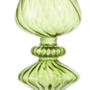 Green Ribbed Glass Finial Ornament