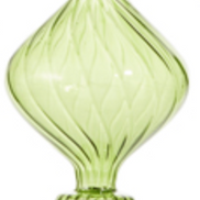 Green Ribbed Glass Finial Ornament
