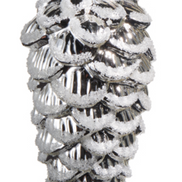 Silver Iced Pinecone Ornament