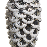 Silver Iced Pinecone Ornament