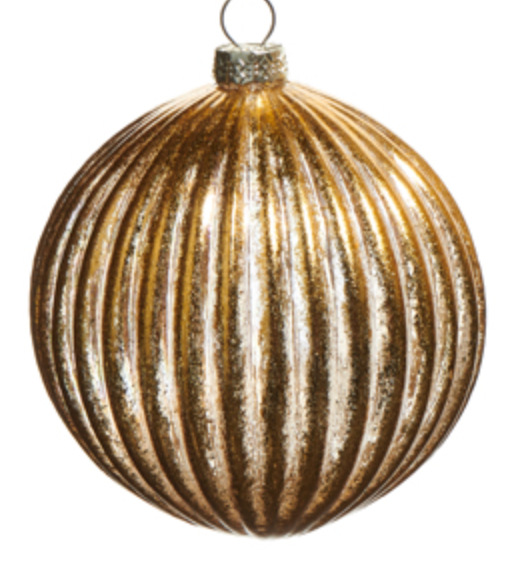Gold Ribbed Luster Ornament