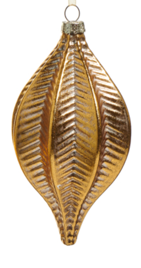 Gold Herringbone Ornament