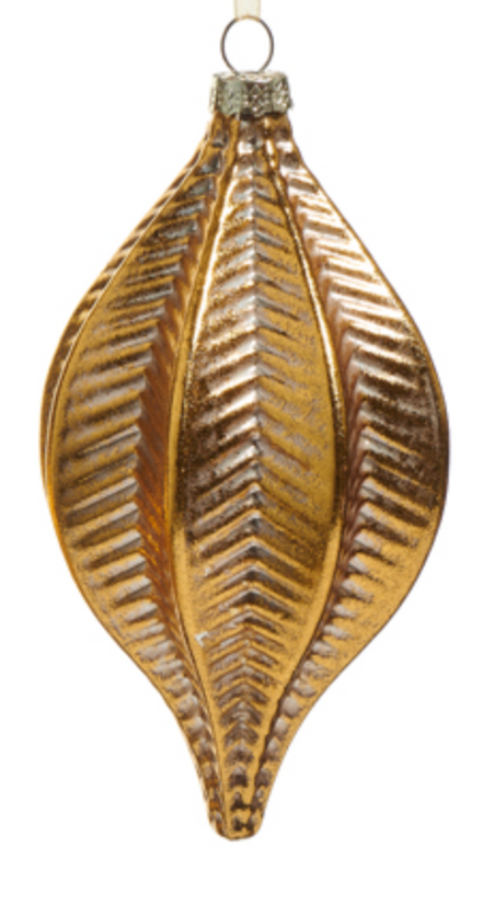 Gold Herringbone Ornament