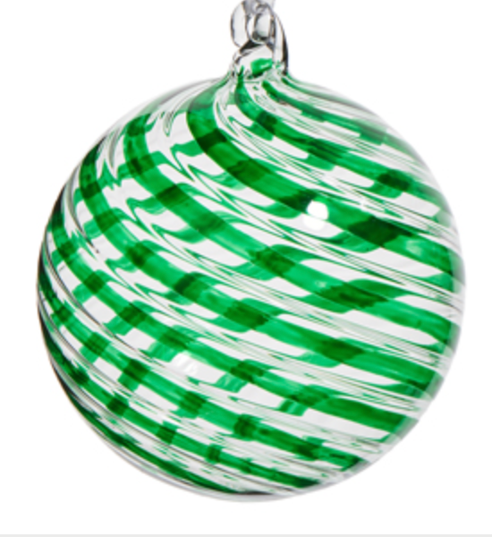 Green Swirl Glass Ornament