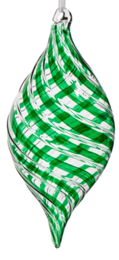 Green Swirl Glass Ornament