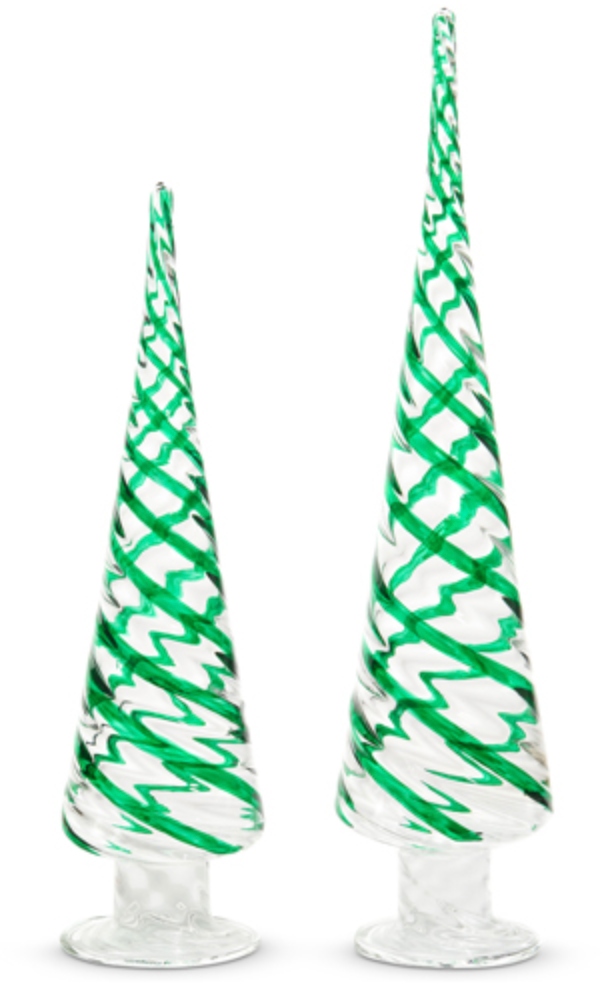 Green Swirl Glass Tree