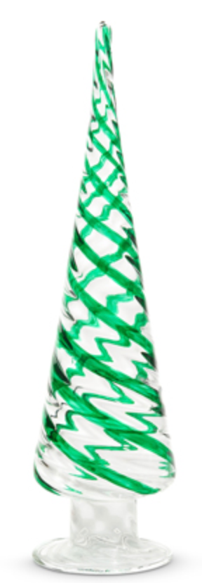 Green Swirl Glass Tree