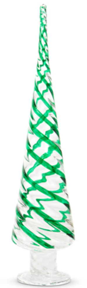 Green Swirl Glass Tree