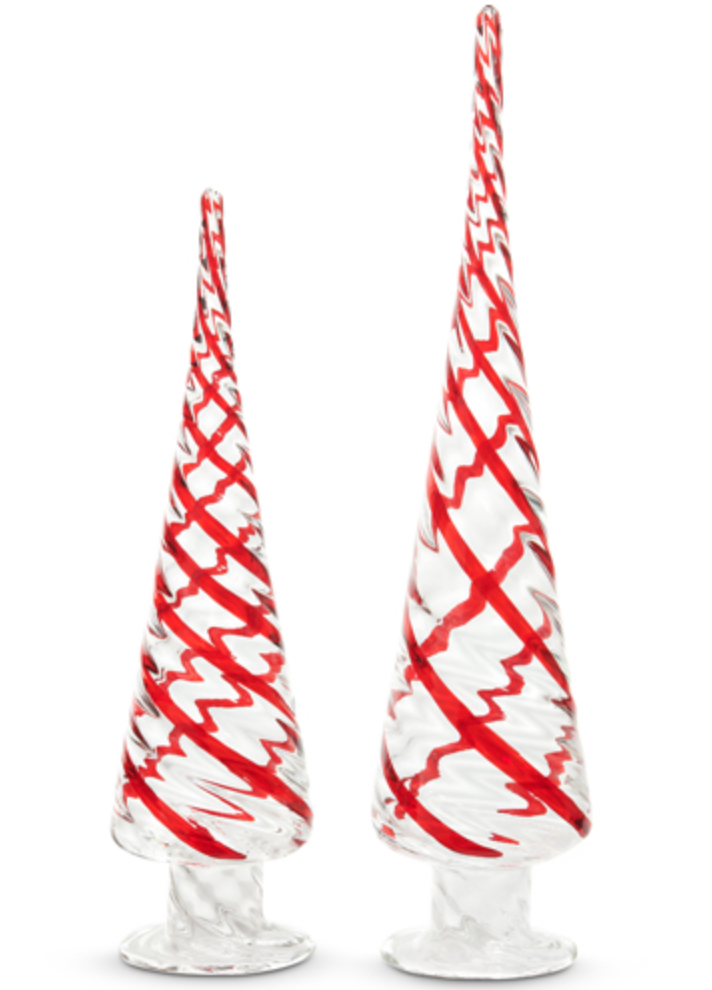 Red Swirl Glass Tree