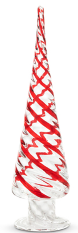 Red Swirl Glass Tree