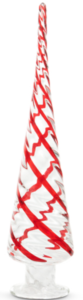 Red Swirl Glass Tree