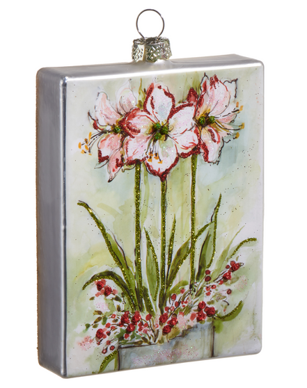 Watercolor Amaryllis Ornament