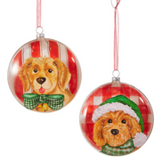Merry Paws Glass Ornaments