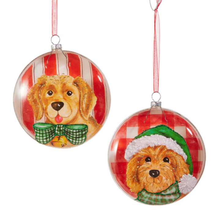 Merry Paws Glass Ornaments