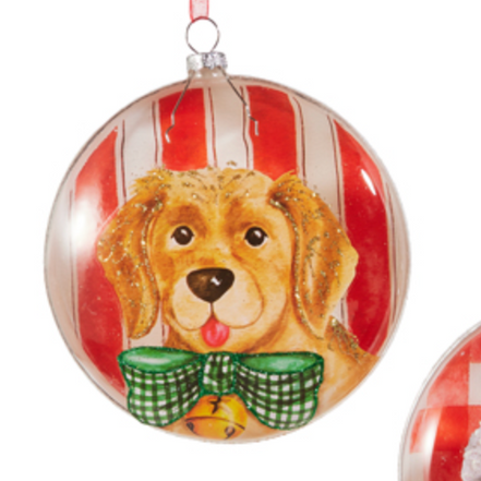 Merry Paws Glass Ornaments