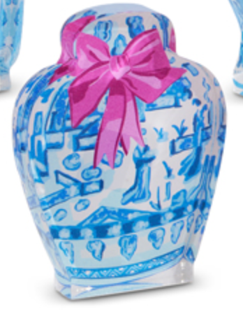 Chinoiserie Holiday Bow Acrylic Blocks
